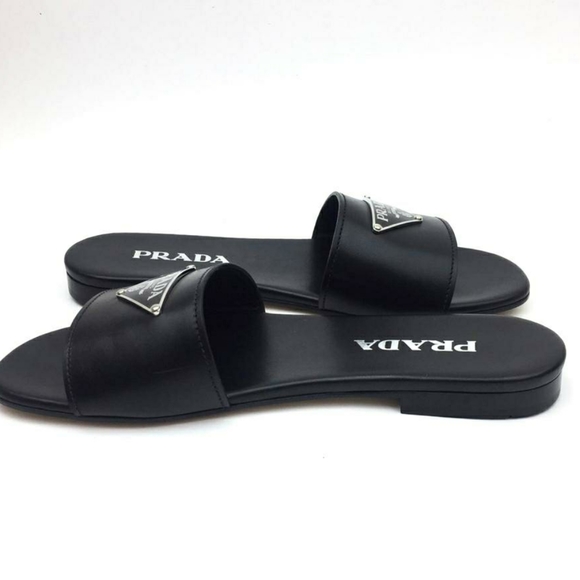 PRADA Triangle Logo Slide Sandal sz 8 - Picture 5 of 12